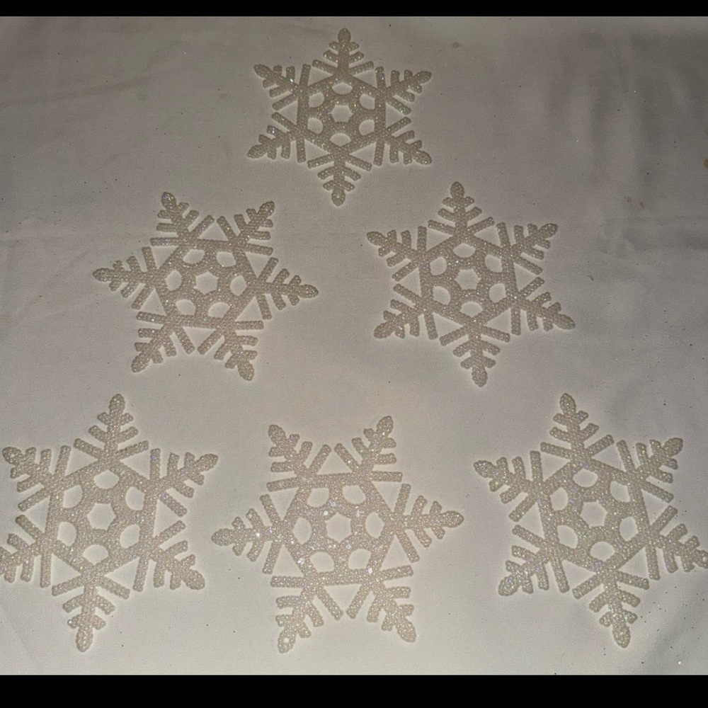 Large White Snowflake Ornaments Set (6) in a Pack